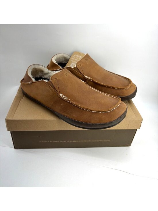 Olukai Moloa Genuine Shearling Convertible Slippers Toffee Brown Leather Men 13 main image 10